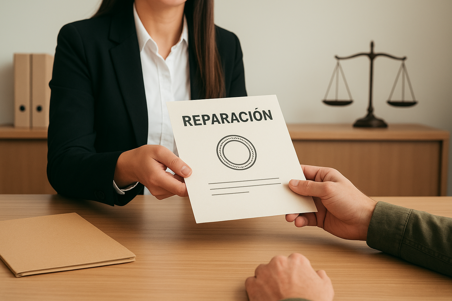 Documentos legales sobre mesa